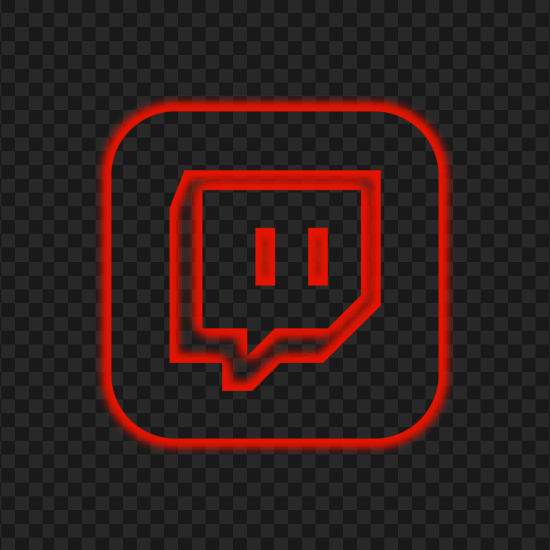 HD Neon App Twitch Red Square Icon PNG