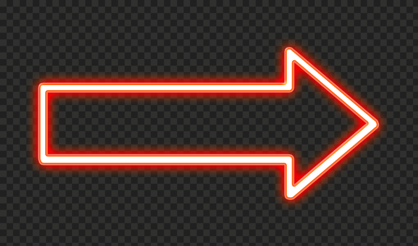 HD Neon Arrow Red Right Icon PNG