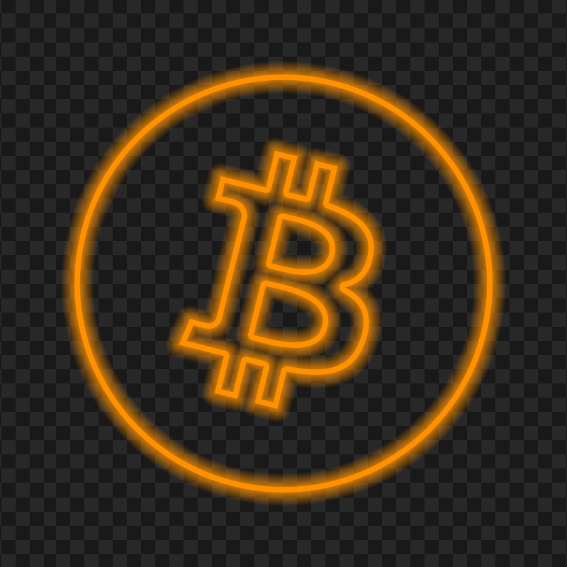HD Neon Bitcoin Logo Icon PNG