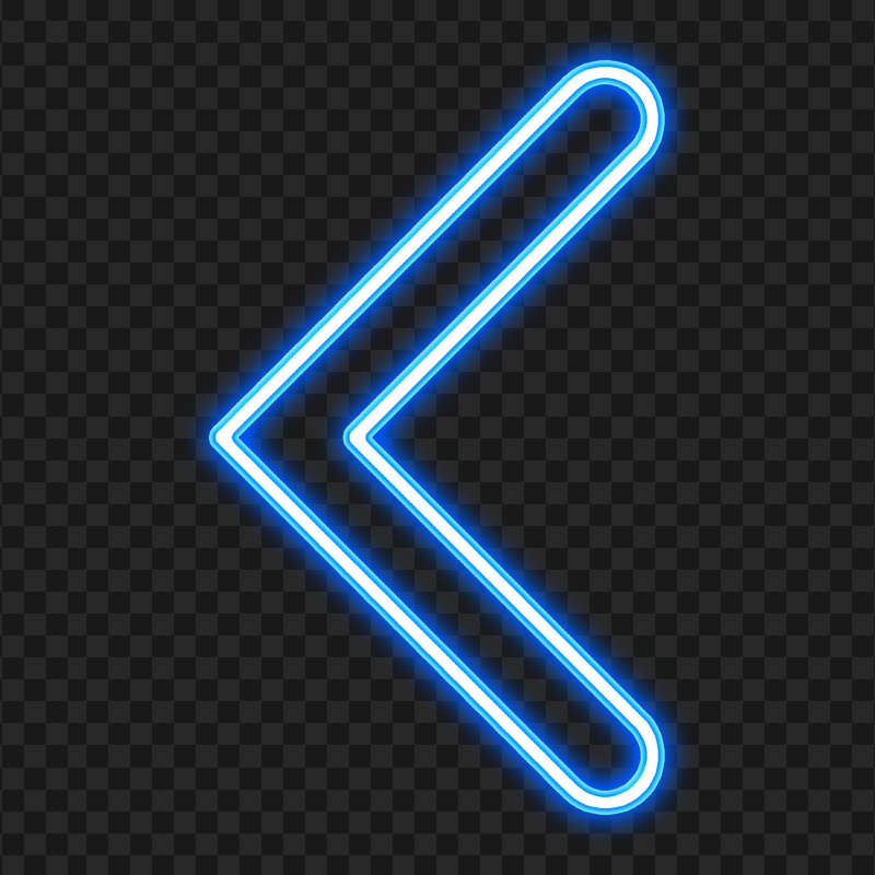 HD Neon Blue Arrow Head Left Icon PNG