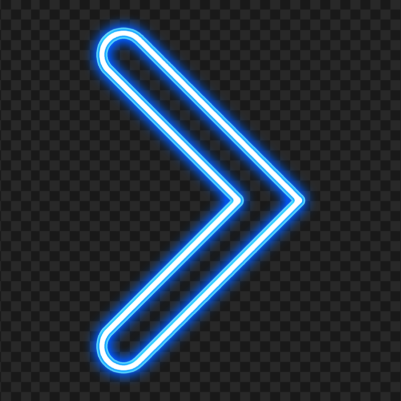 HD Neon Blue Arrow Head Right Icon PNG
