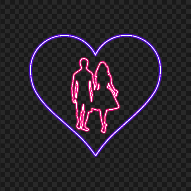 HD Neon Lovely Couple Transparent PNG
