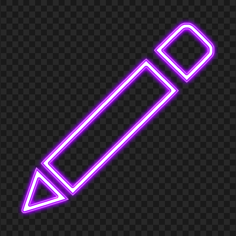 HD Neon Purple Pencil Icon Transparent PNG