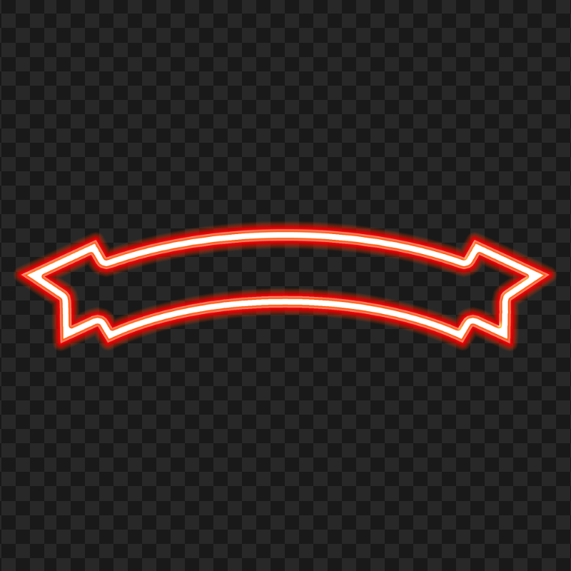 HD Neon Red Ribbon Banner Transparent Background