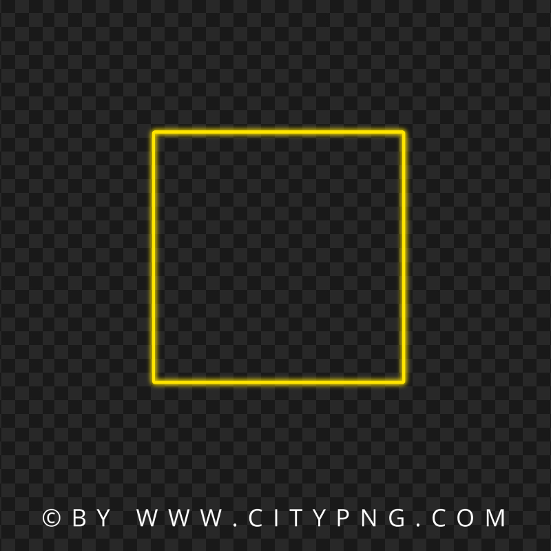 HD Neon Yellow Square Frame Transparent PNG