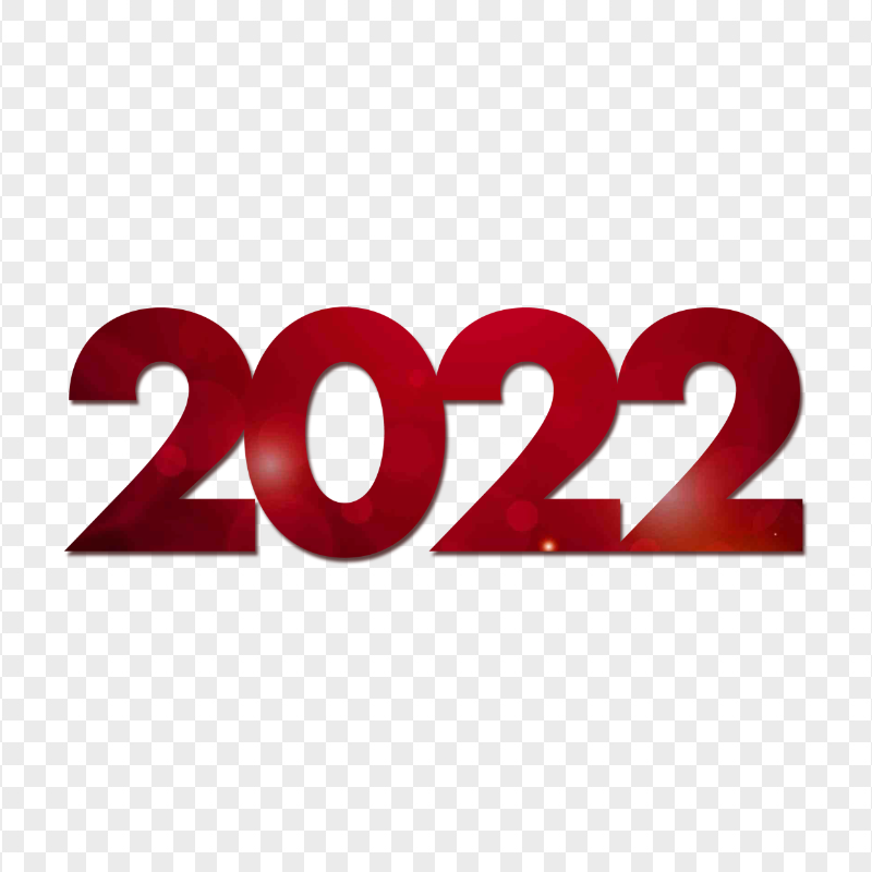 HD New Year 2022 Red Text Transparent PNG