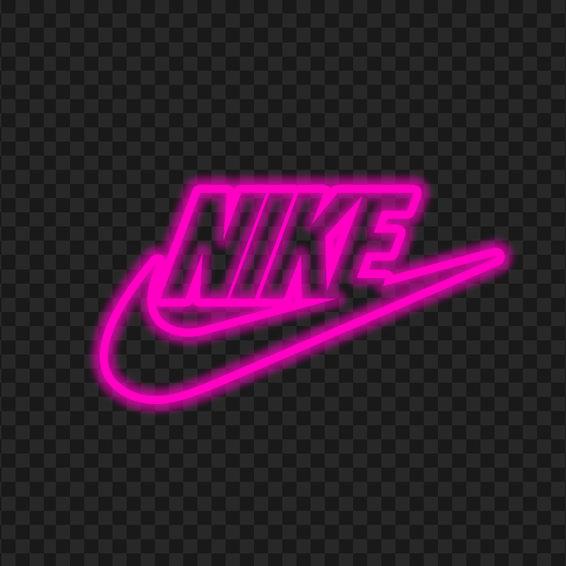 HD Nike Neon Pink Purple Outline Text Tick Logo PNG Citypng