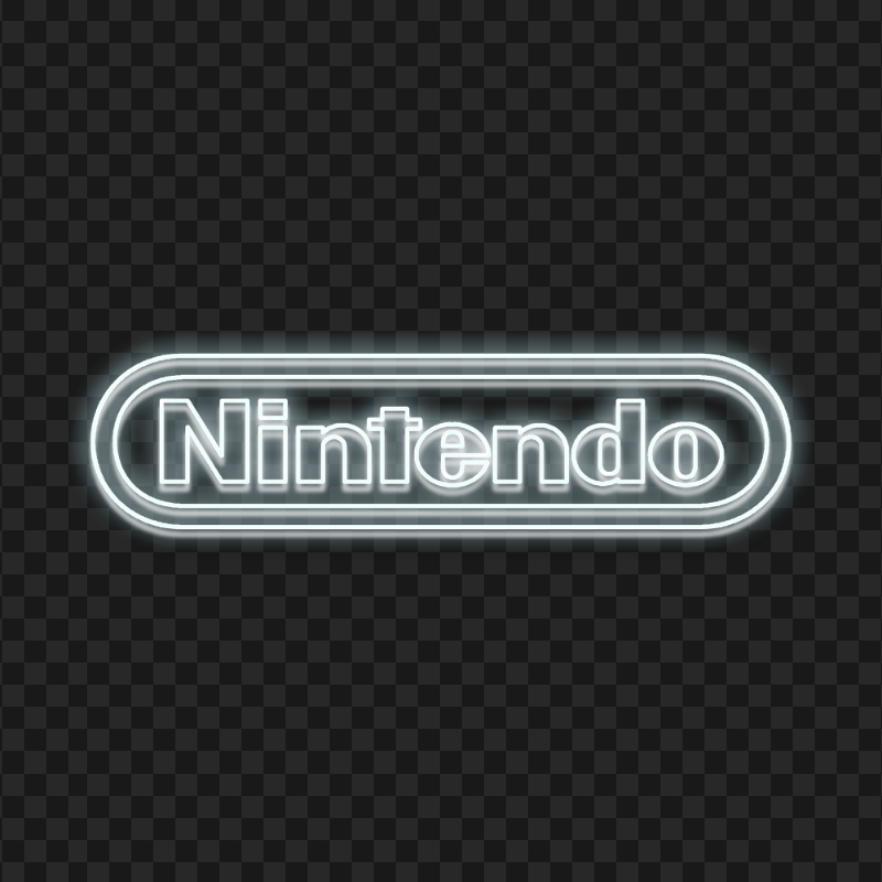 HD Nintendo White Neon Logo Transparent PNG