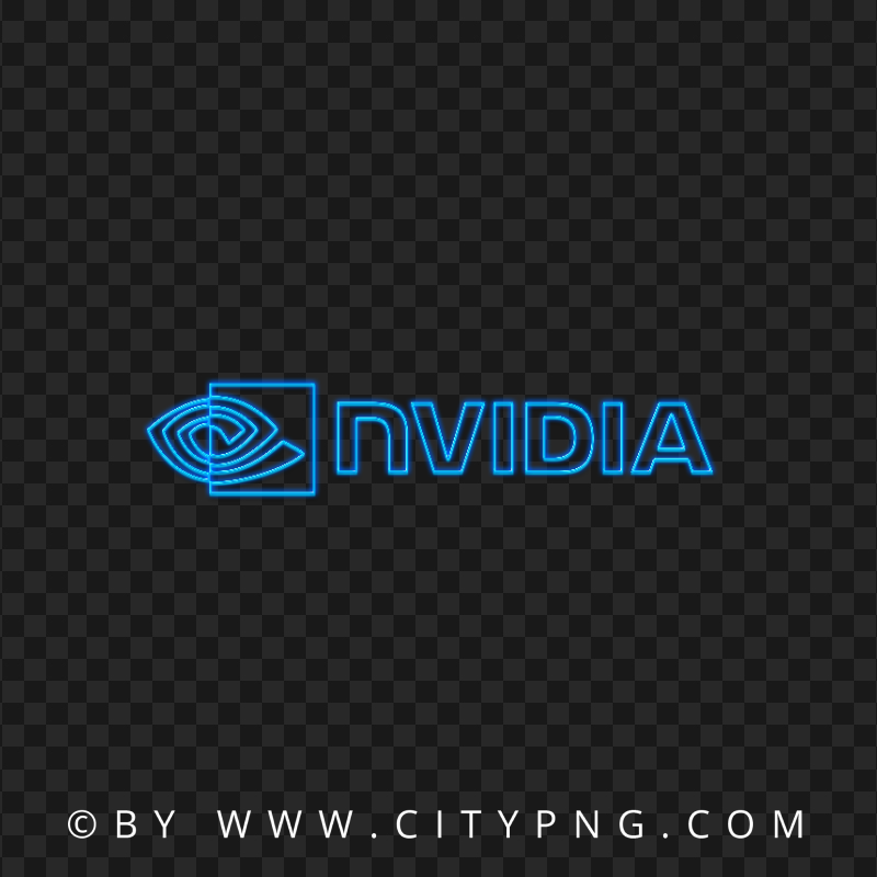 HD Nvidia Blue Neon Logo Transparent Background