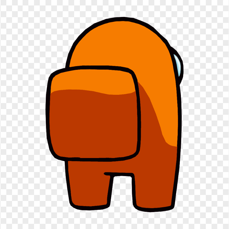 HD Orange Among Us Character Back View PNG
