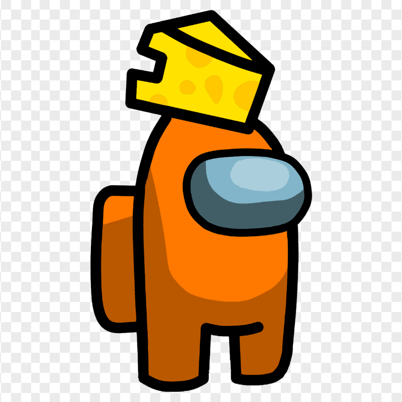 HD Orange Among Us Character With Cheese PNG