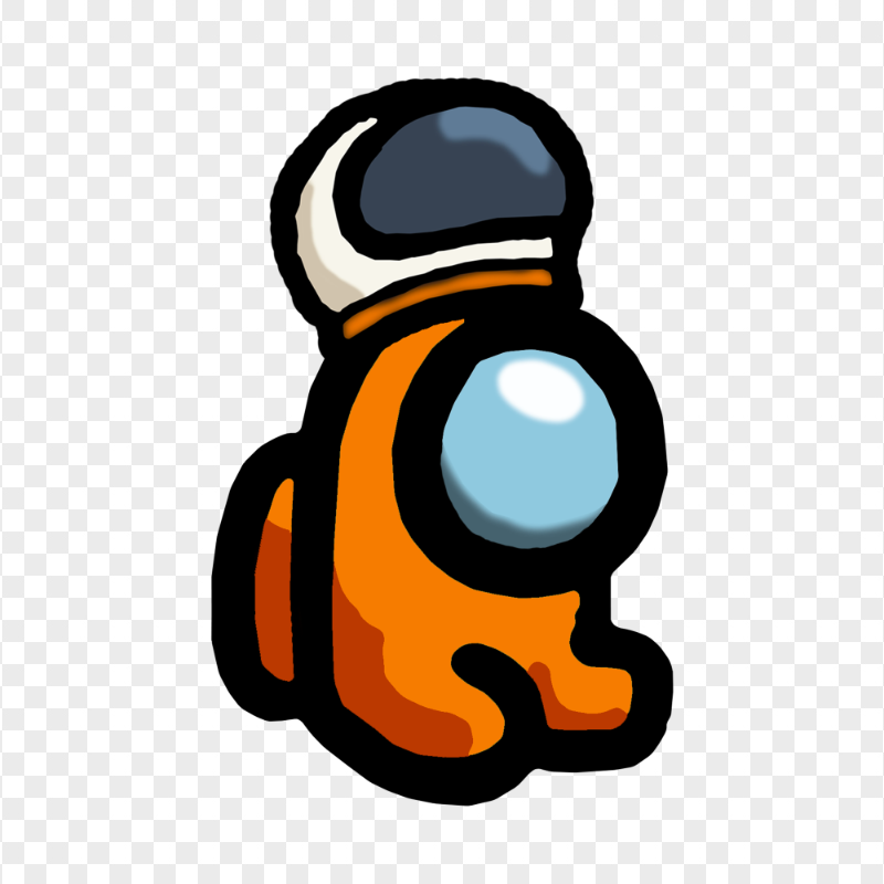 HD Orange Among Us Mini Crewmate Character Baby Astronaut Helmet PNG