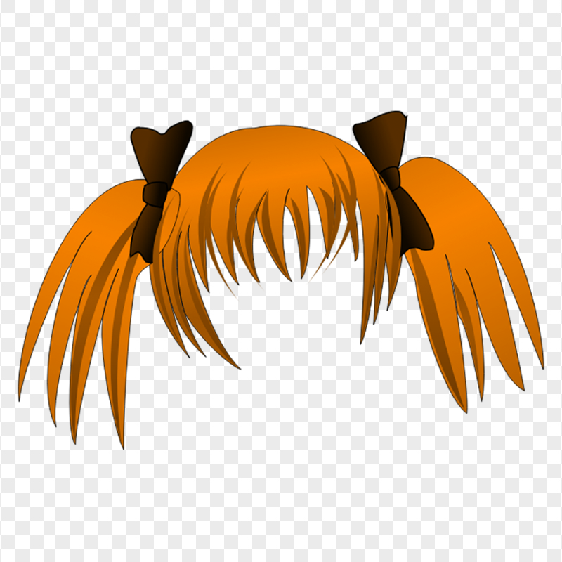 HD Orange Anime Girl Child Hair PNG