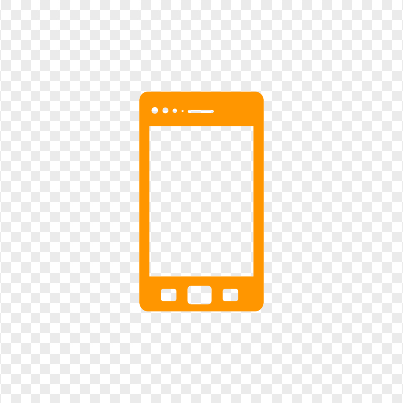 HD Orange Cell Phone Icon Transparent PNG