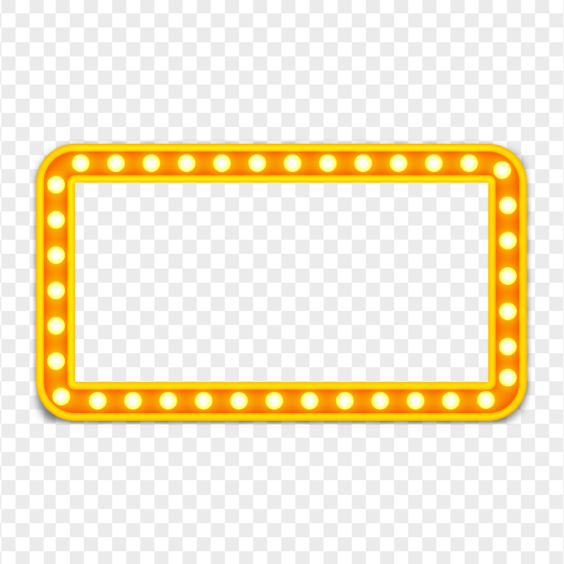 HD Orange Glowing Bulbs Frame PNG