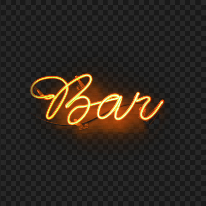 HD Orange Glowing Neon Bar Word Transparent PNG