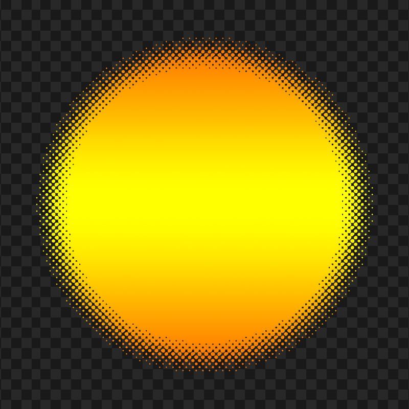 HD Orange Gradient Dots Halftone Circle Round PNG