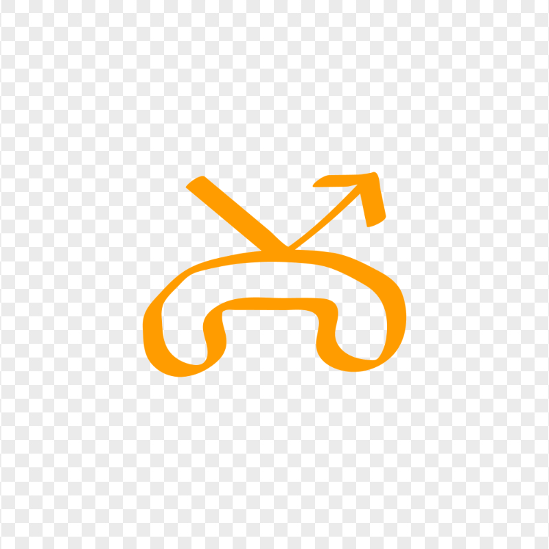 HD Orange Hand Draw Missed Call Phone Icon Transparent PNG