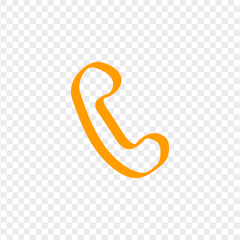 HD Orange Hand Draw Phone Icon Transparent PNG