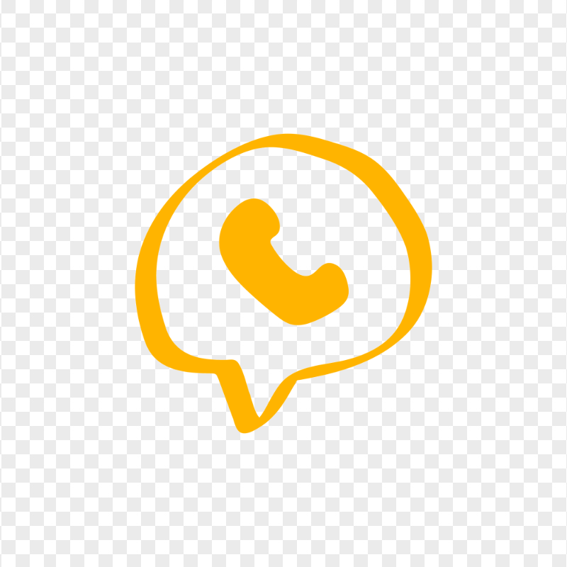 HD Orange Hand Draw Round Pin Phone Icon Transparent PNG