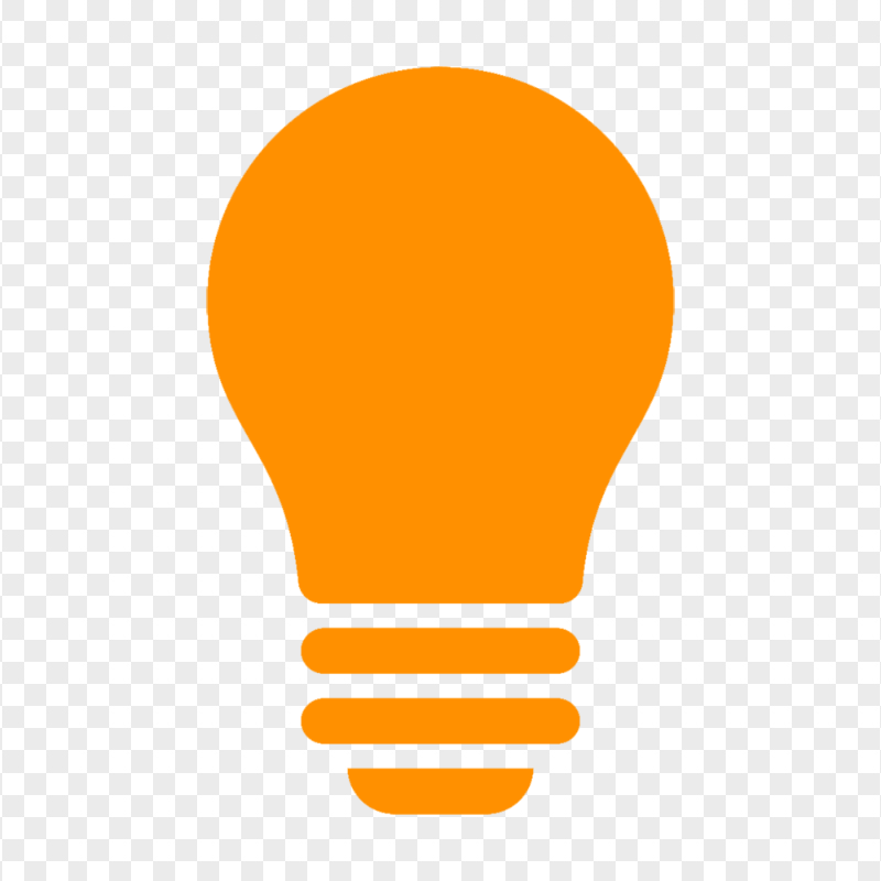 HD Orange Light Bulb Silhouette Icon PNG