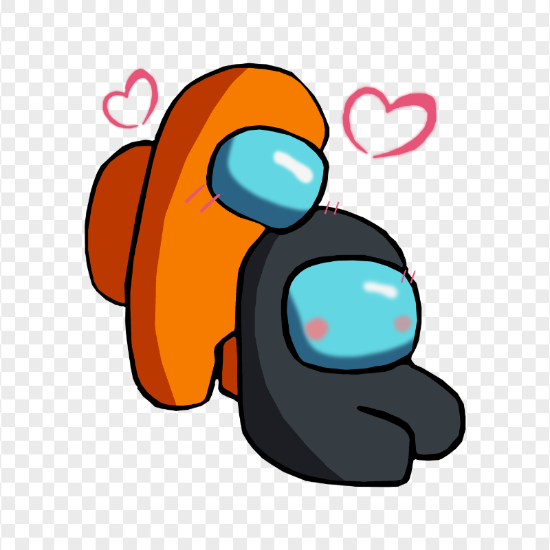 HD Orange Love Black Among Us Characters Valentines Romance PNG png