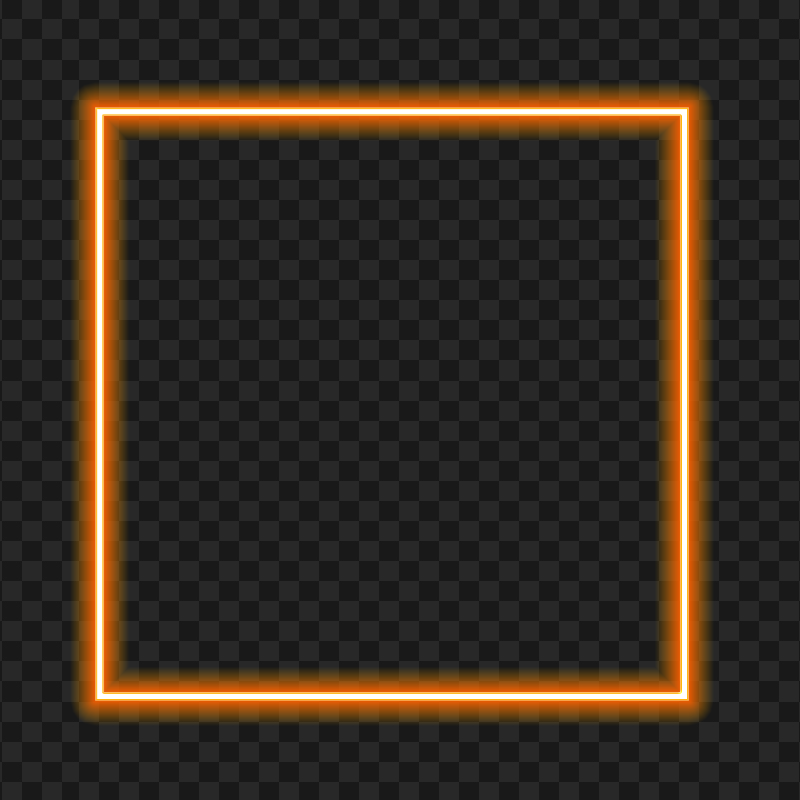 HD Orange Neon Border Frame PNG