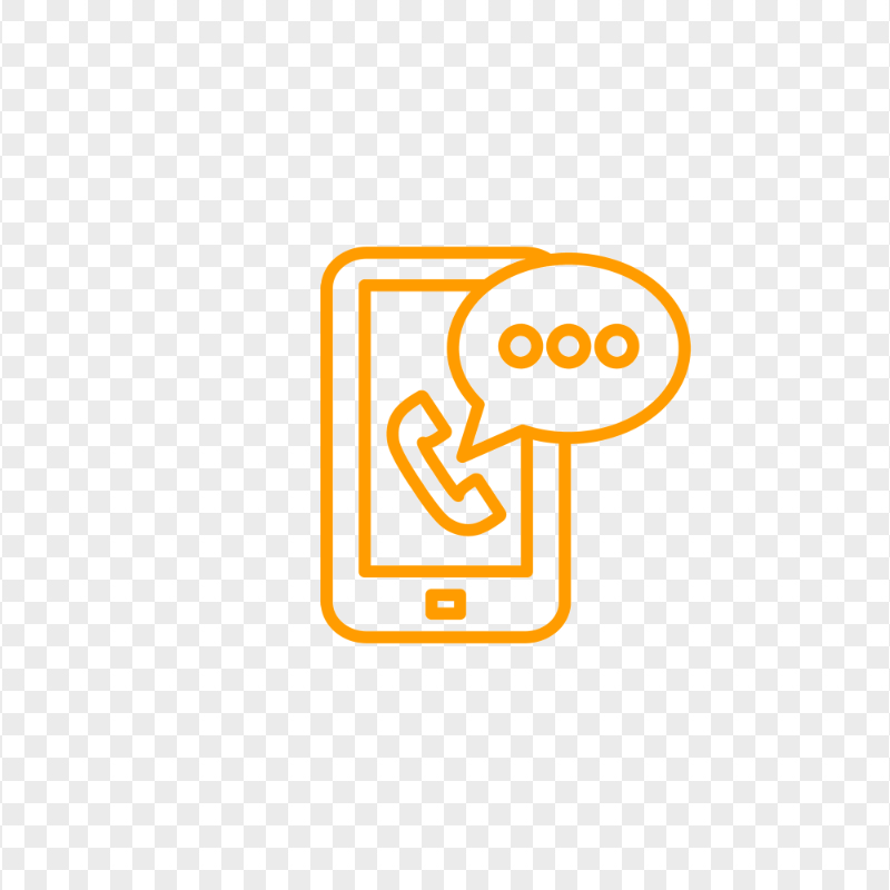 HD Orange Outline Connected Cell Phone Icon Transparent PNG