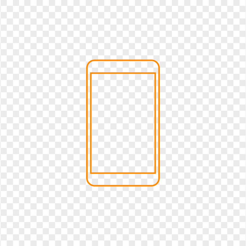 HD Orange Outline Modern Smartphone Icon Transparent PNG