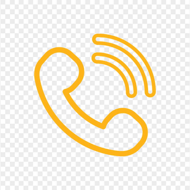 HD Orange Outline Phone Icon PNG