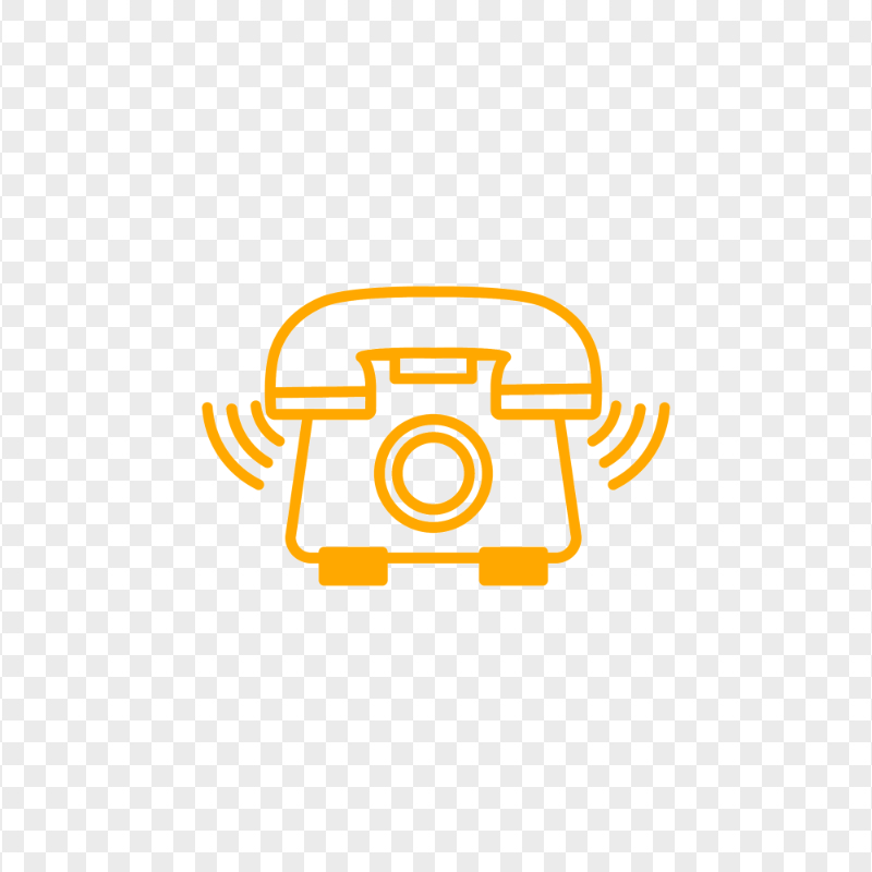 HD Orange Outline Phone Receive A Call Icon Transparent PNG