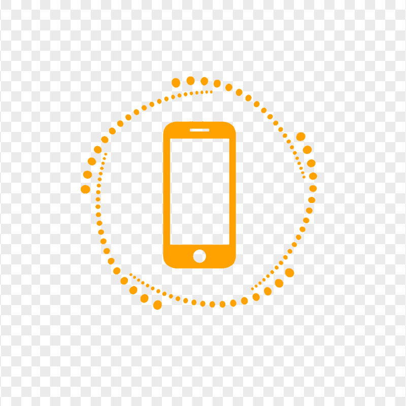 HD Orange Phone Outline Logo Transparent PNG
