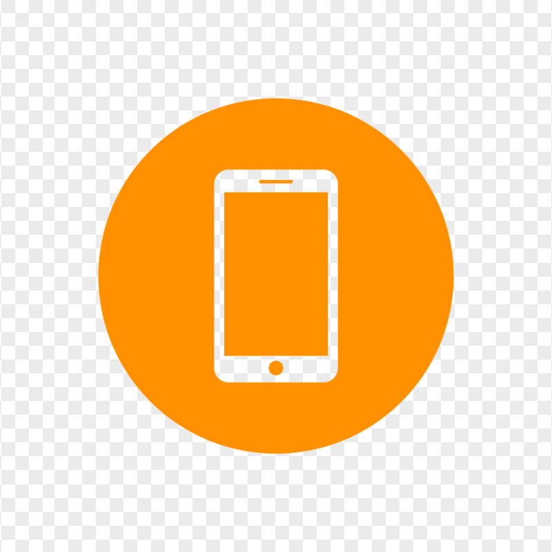 HD Orange Round Circle Modern Smartphone Icon Transparent PNG