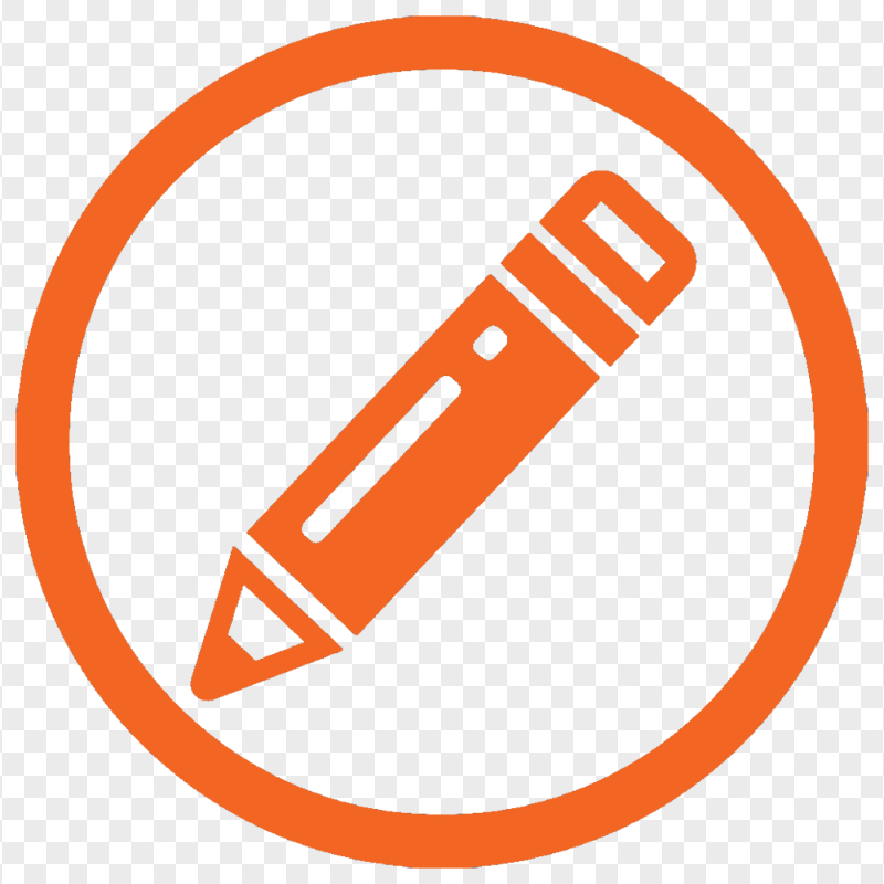 HD Orange Round Pencil Icon PNG