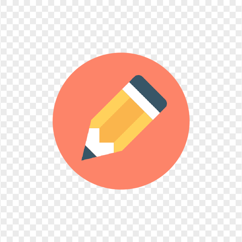 HD  Orange Round Short Pencil Icon PNG