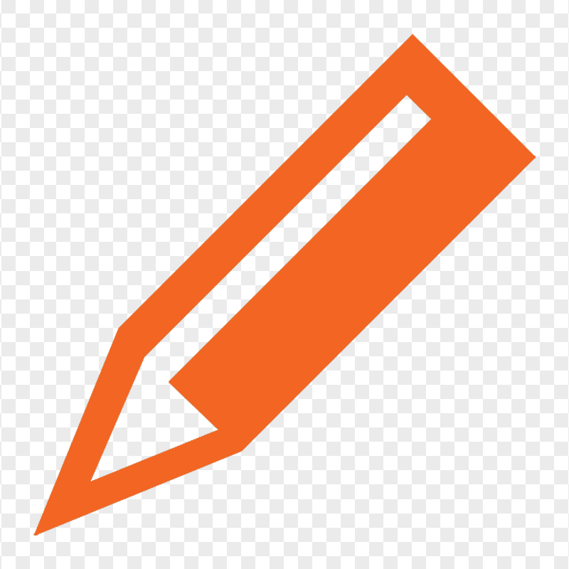 HD Orange Short Pencil Icon PNG