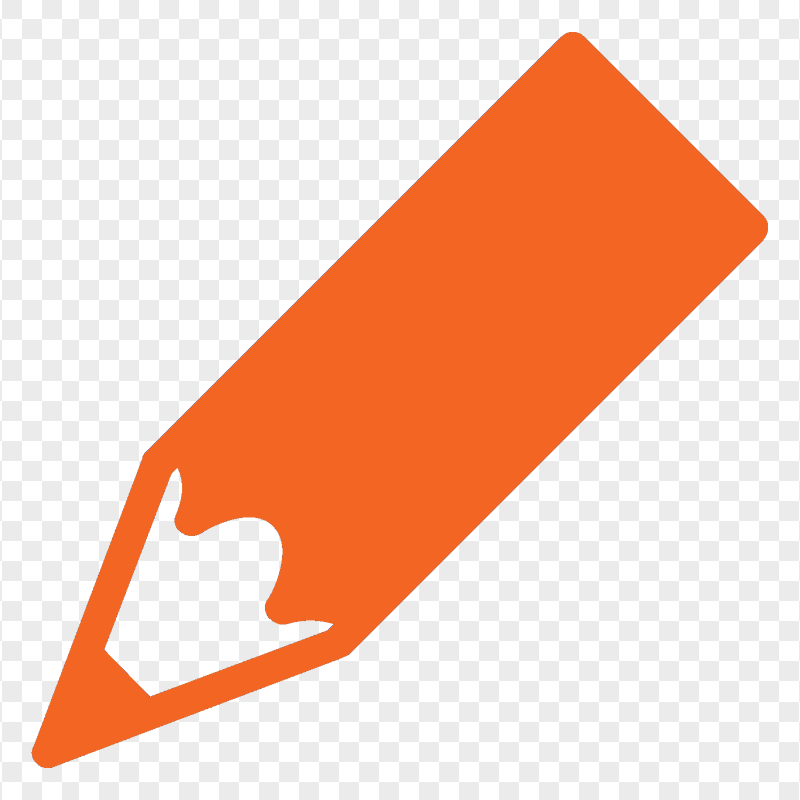 HD Orange Short Pencil Icon PNG
