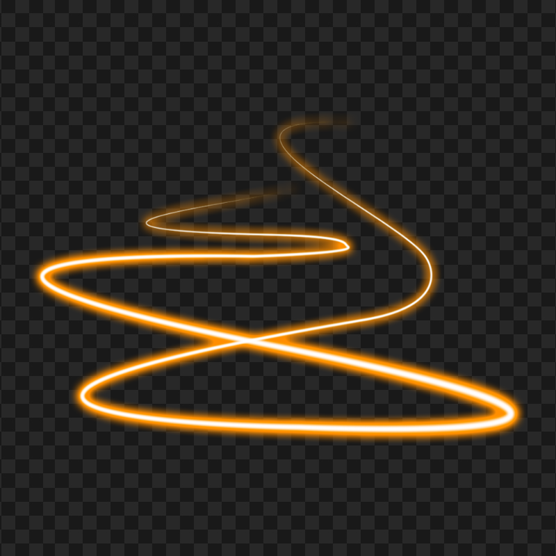 HD Orange Spiral Swirl Curve Neon Light Line PNG
