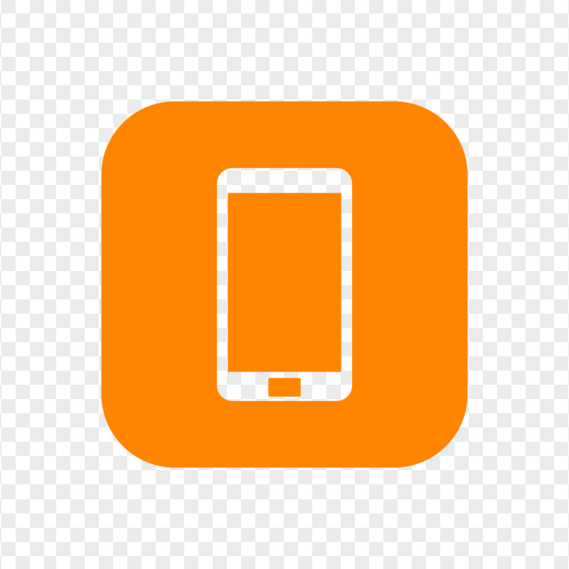 HD Orange Square Modern Smartphone Icon Transparent PNG