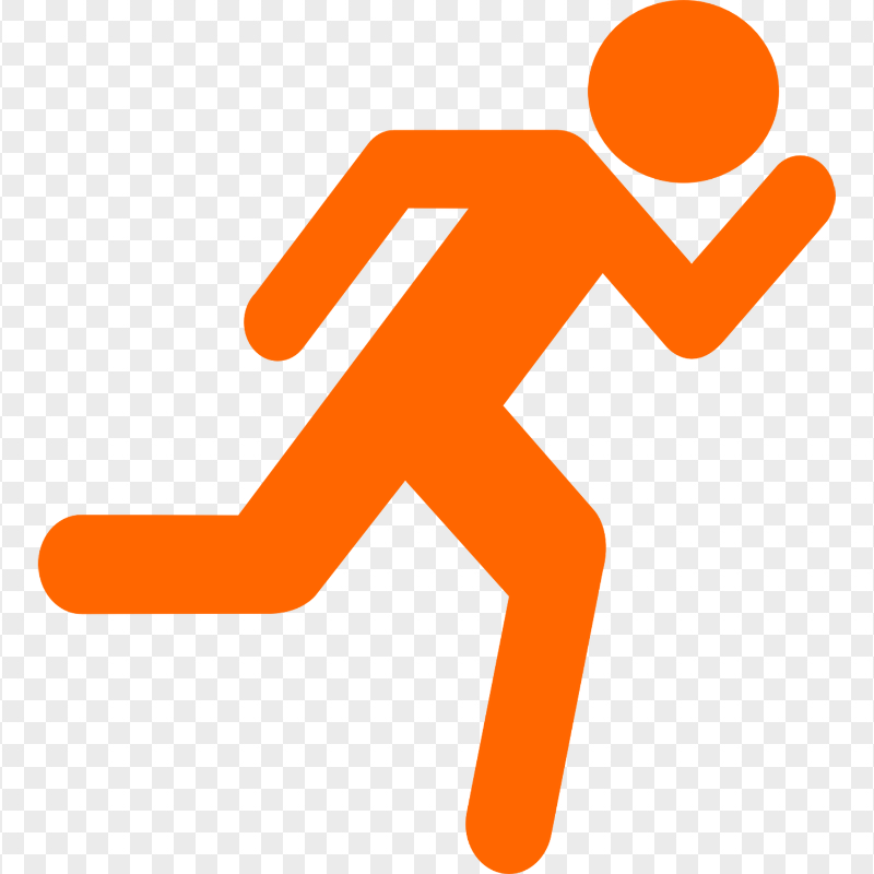 HD Orange Stickman Silhouette Running PNG