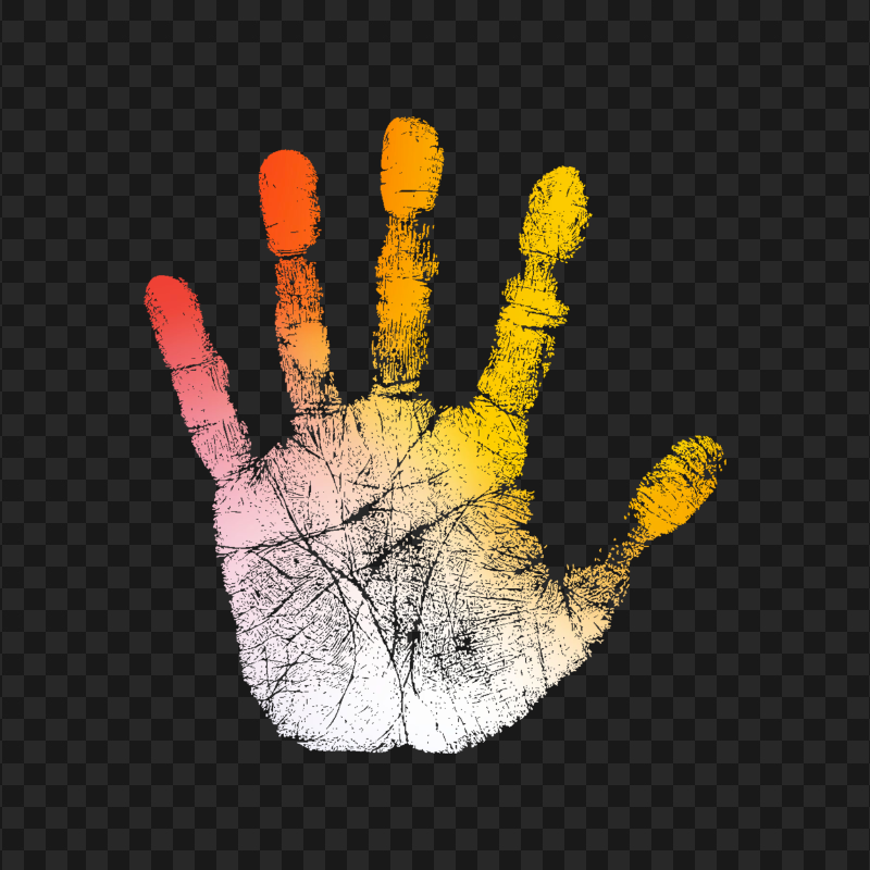 HD Colorful Two Realistic Hand Print PNG | Citypng
