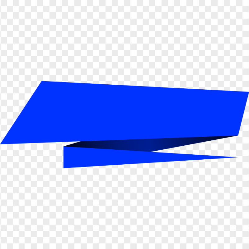 HD Origami Blue Banner Ribbon Illustration PNG