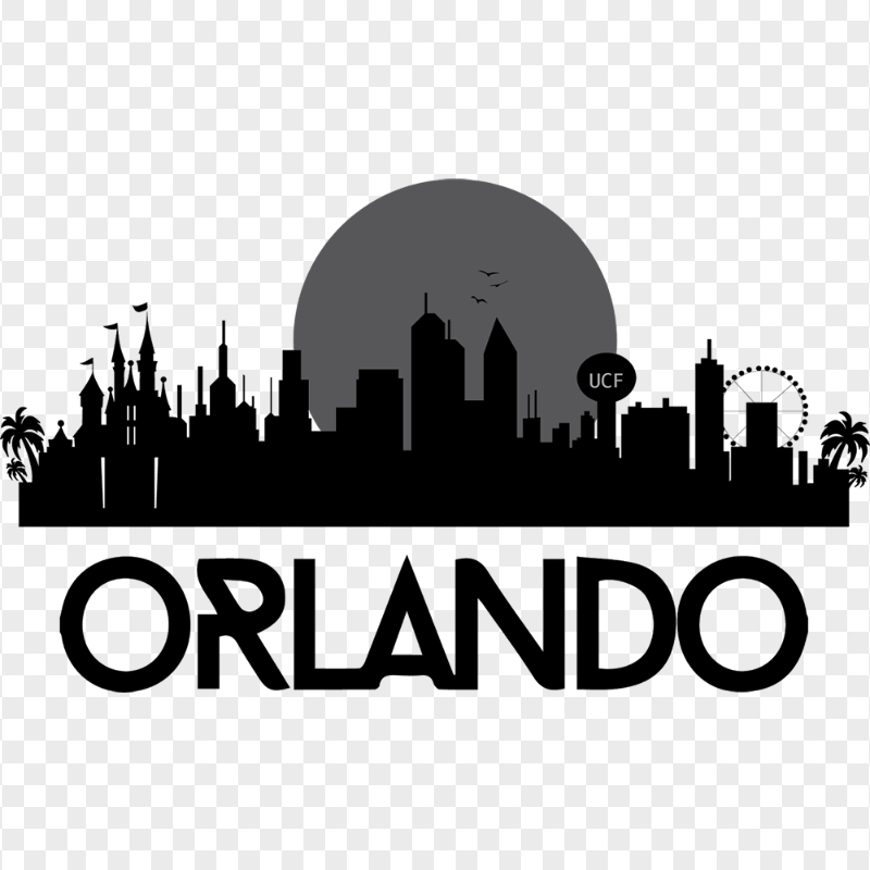 HD Orlando Skyline City Cityscape Silhouette PNG