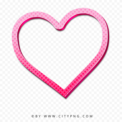 HD Outline Pink Cute Heart Transparent Background