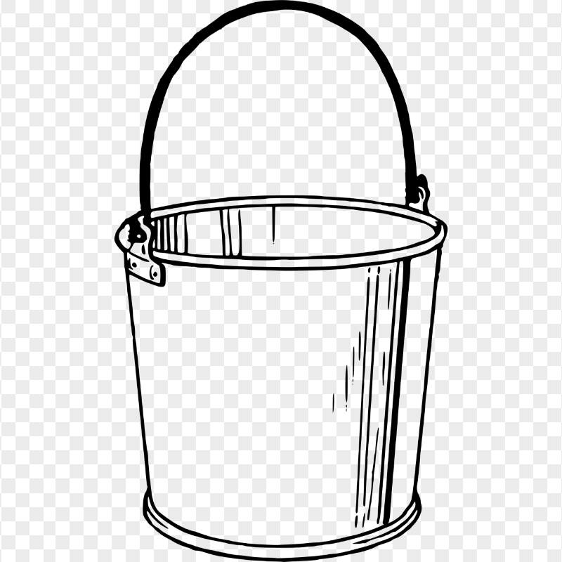 HD Outline Sketch Drawing Bucket PNG