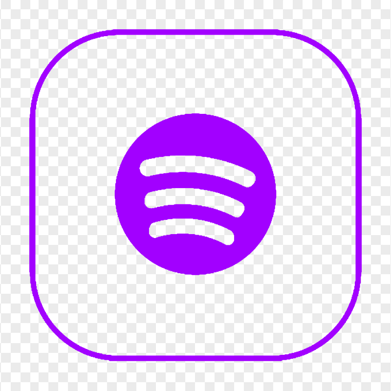 HD Outline Spotify Square App Icon PNG