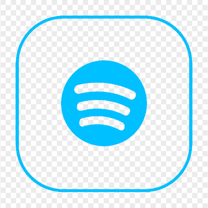 HD Outline Spotify Square App Icon Transparent Background