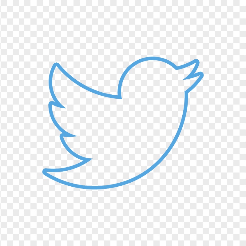 HD Outline Twitter Bird Logo Icon PNG