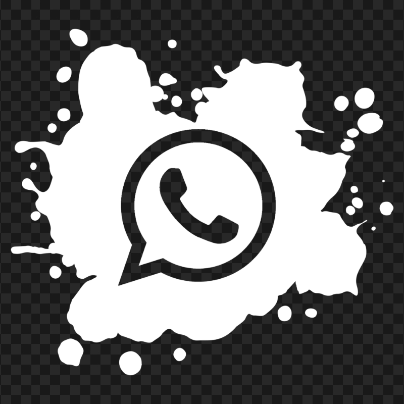 HD Paint Splash White Outline Whatsapp Wa Whats App Icon PNG