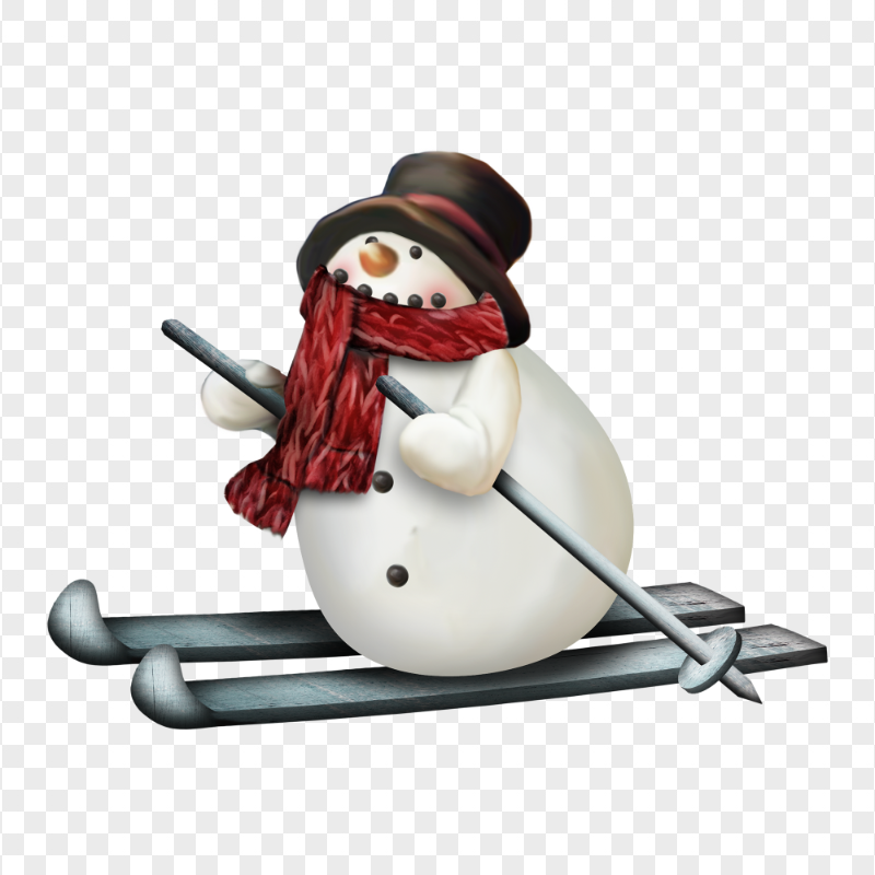 HD Painting Cartoon Snowman Sled Sledding PNG